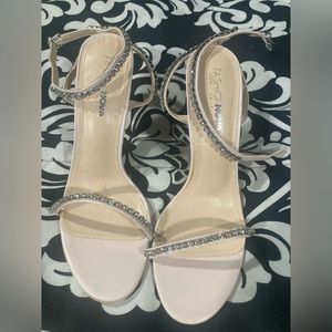 Fashion Nova You Just Don’t Rhinestone Heels Nude